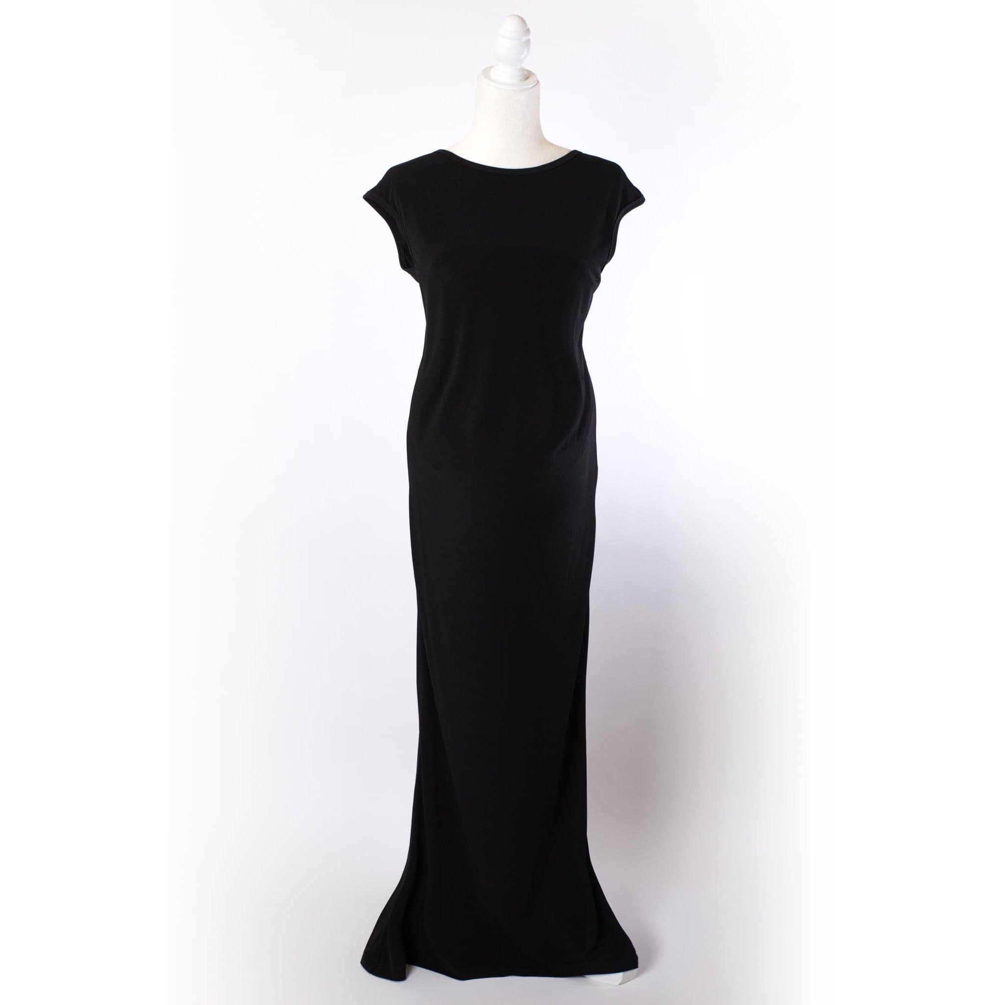 chinese dress ladies Black Cap Sleeve Formal Dress Medium (8)