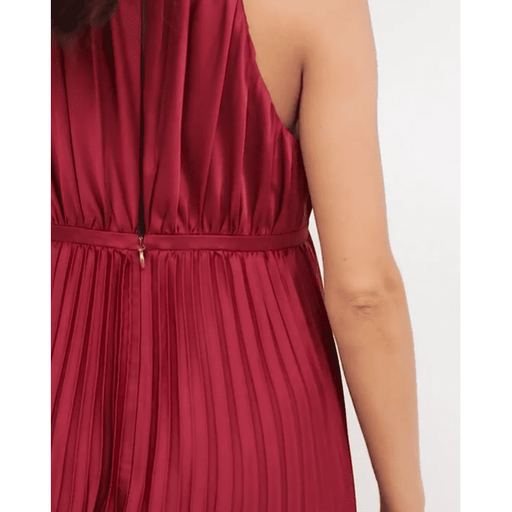 open lace back dress Firoza A-Line Pleated Satin Indian Traditional Blue Tunic Dress Blue / Xs main image 1
