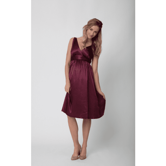 wine colored satin dress Classic Simple Soft Satin Bridesmaid Dress La Divine 7469-A Sparkly Gowns