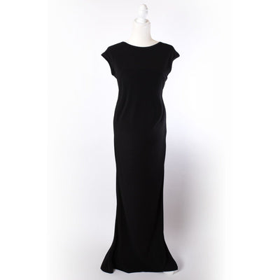 Black Cap Sleeve Formal Dress.