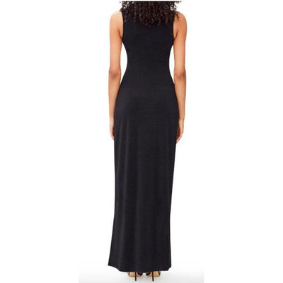 Black Classic Floor Length Dress - La Belle Bump