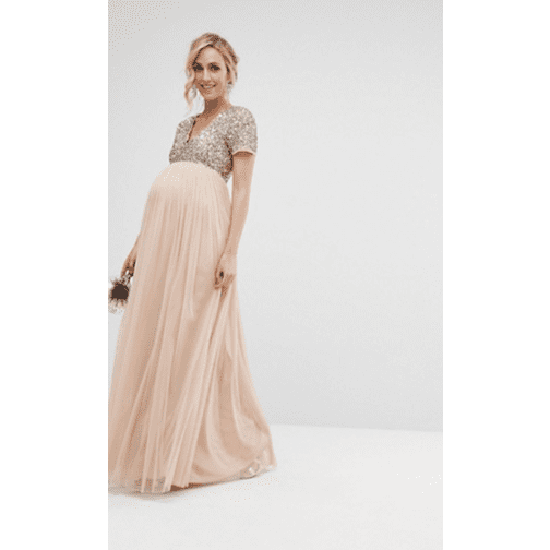 Sequin and tulle maternity dress outlet